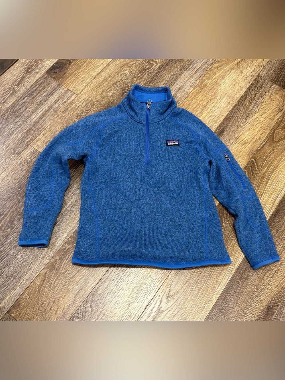 Patagonia Heathered Blue Half-Zip Fleece Sweater 7/8